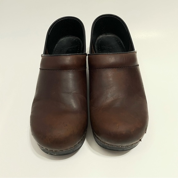 Dansko Professional Leather Clogs 39 Antique Brown Oiled Nursing Dental Clinic - Picture 2 of 8